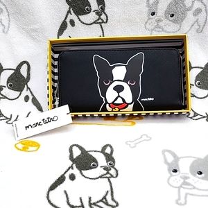 Marc Tetro NWT Frenchie French Bulldog Boston Terrier Long Wallet